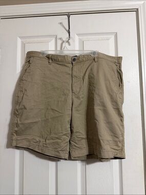 George Tan Flat-Front Cotton Shorts